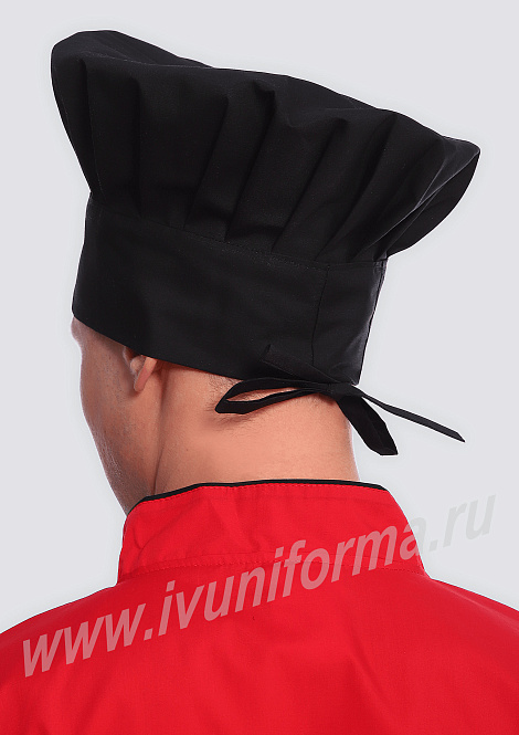 Колпак повара "Гриб" черный мужской (бязь ГОСТ)
